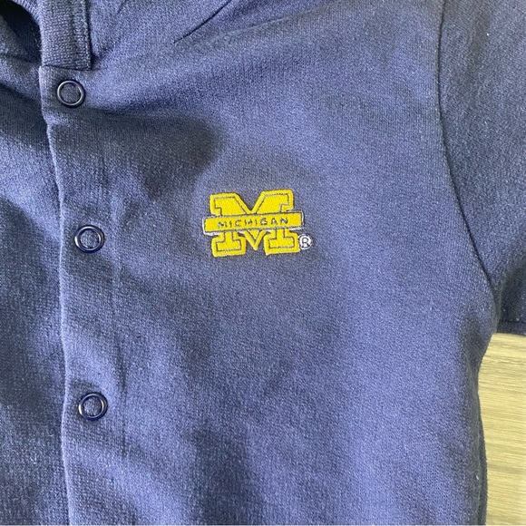 University of Michigan Hoodie Snap Closure Blue w/ Stitched Logo Size 18 months - Picture 4 of 7